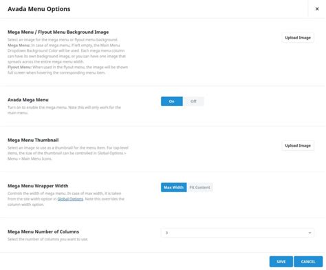 Mega Menu Width – Avada Website Builder.